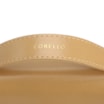 Bolsa De Mão Pequena Couro Bege Aplique Dourado - imagem 6