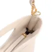 Bolsa De Mão Pequena Couro Off White Frente Ráfia - imagem 5