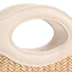 Bolsa De Mão Pequena Couro Off White Frente Ráfia - imagem 7