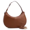 Bolsa De Mão Pequena Couro Plume Marrom Alça Fivela - imagem 2