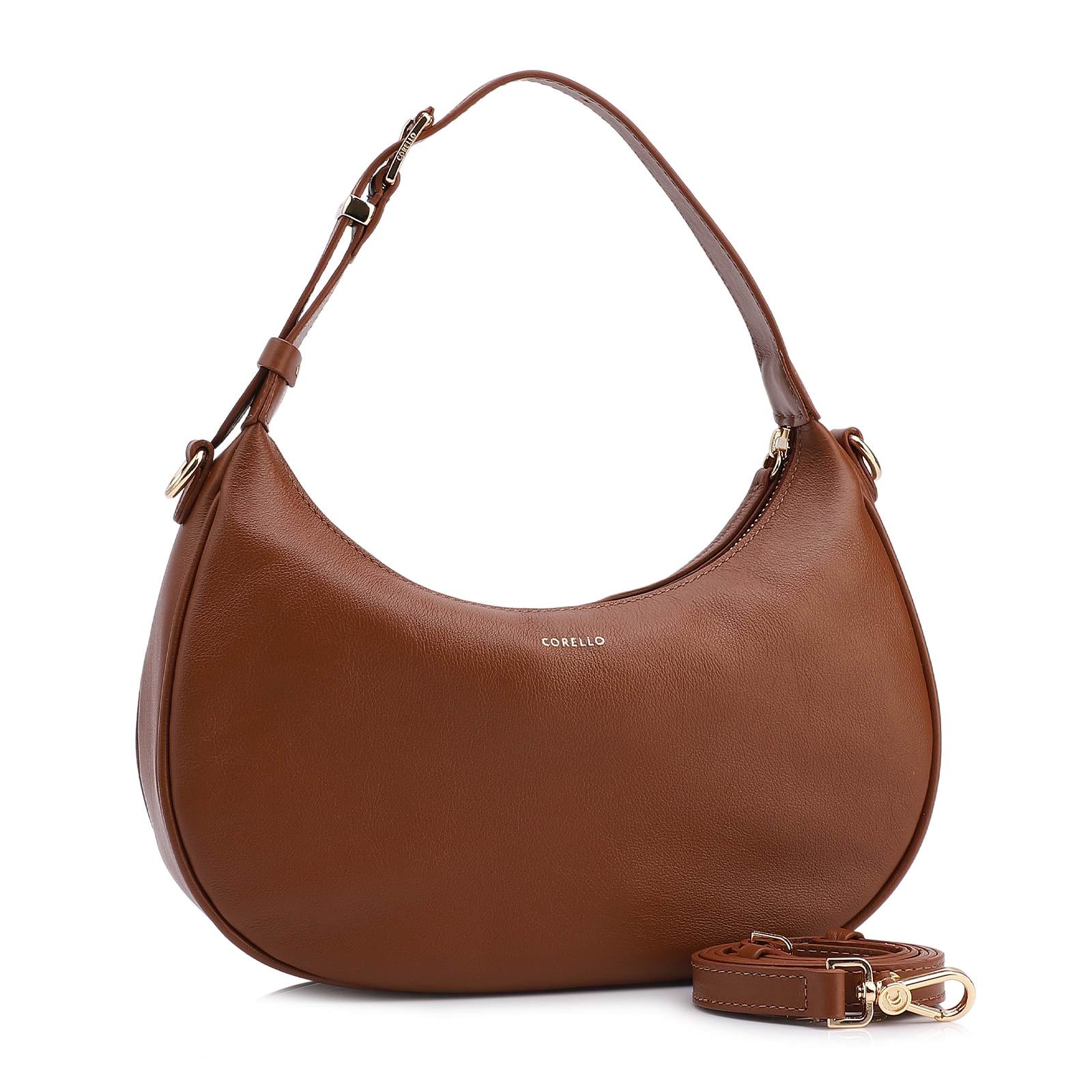 Bolsa De Mão Pequena Couro Plume Marrom Alça Fivela