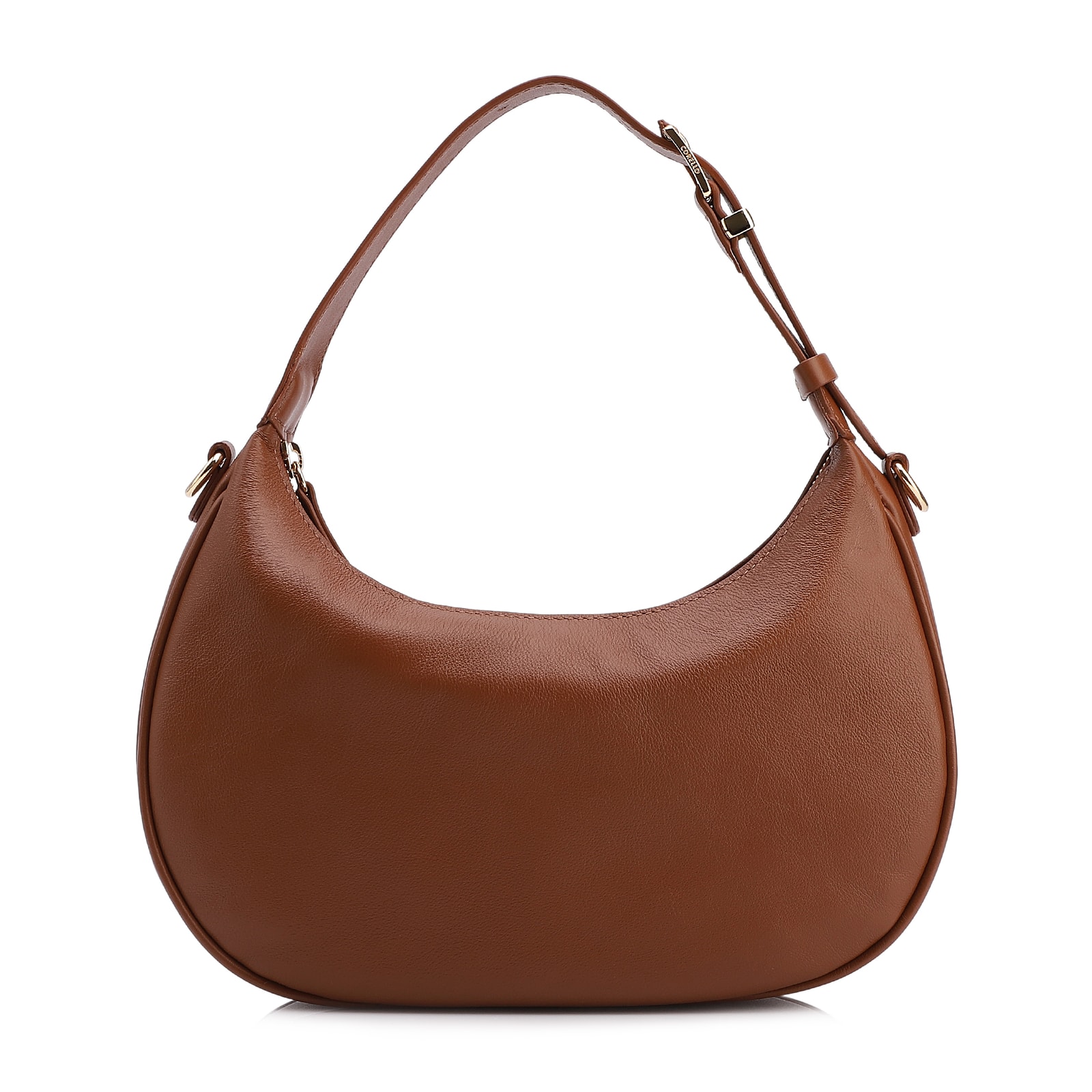 Bolsa De Mão Pequena Couro Plume Marrom Alça Fivela