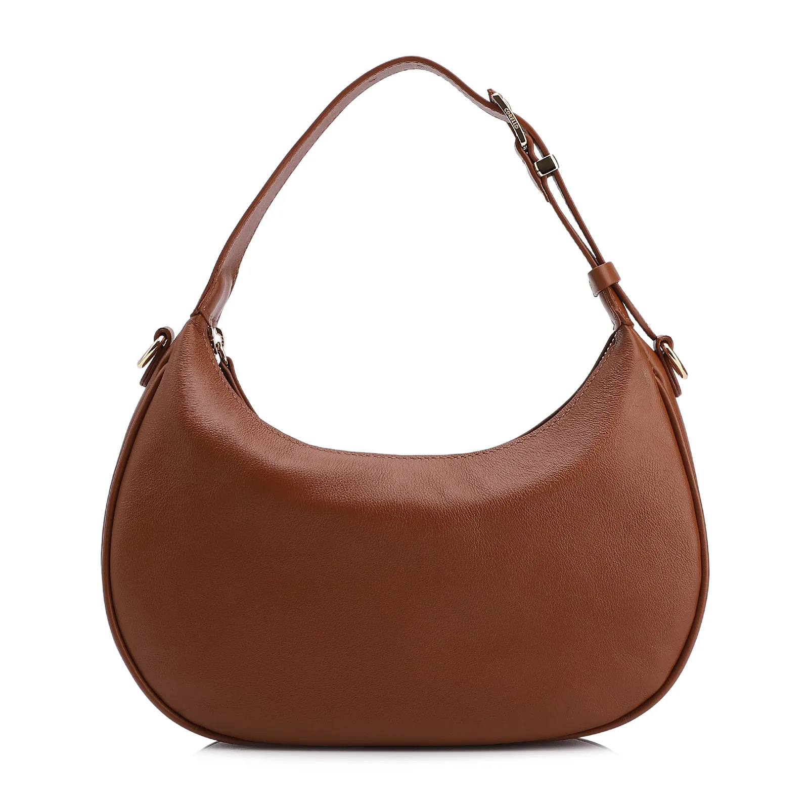Bolsa De Mão Pequena Couro Plume Marrom Alça Fivela