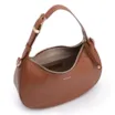 Bolsa De Mão Pequena Couro Plume Marrom Alça Fivela - imagem 4