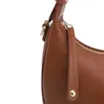 Bolsa De Mão Pequena Couro Plume Marrom Alça Fivela - imagem 5