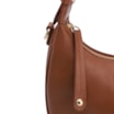 Bolsa De Mão Pequena Couro Plume Marrom Alça Fivela - imagem 5