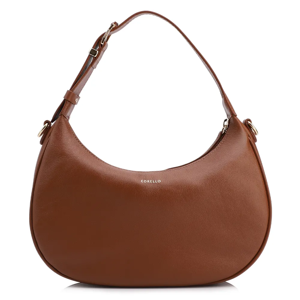 Bolsa De Mão Pequena Couro Plume Marrom Alça Fivela