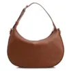 Bolsa De Mão Pequena Couro Plume Marrom Alça Fivela - imagem 1