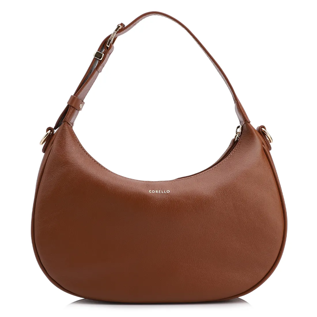 Bolsa De Mão Pequena Couro Plume Marrom Alça Fivela