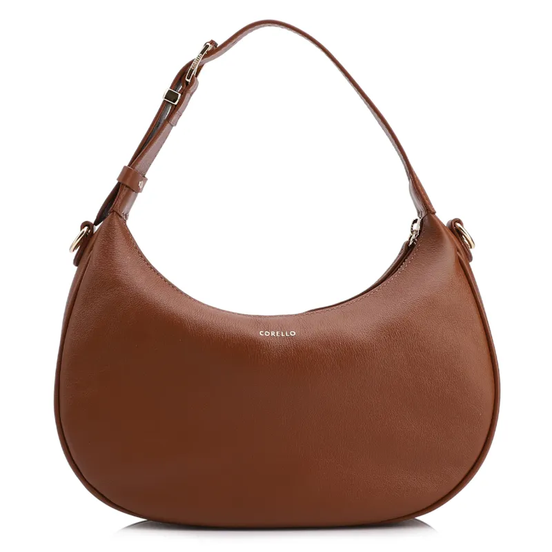 Bolsa De Mão Pequena Couro Plume Marrom Alça Fivela
