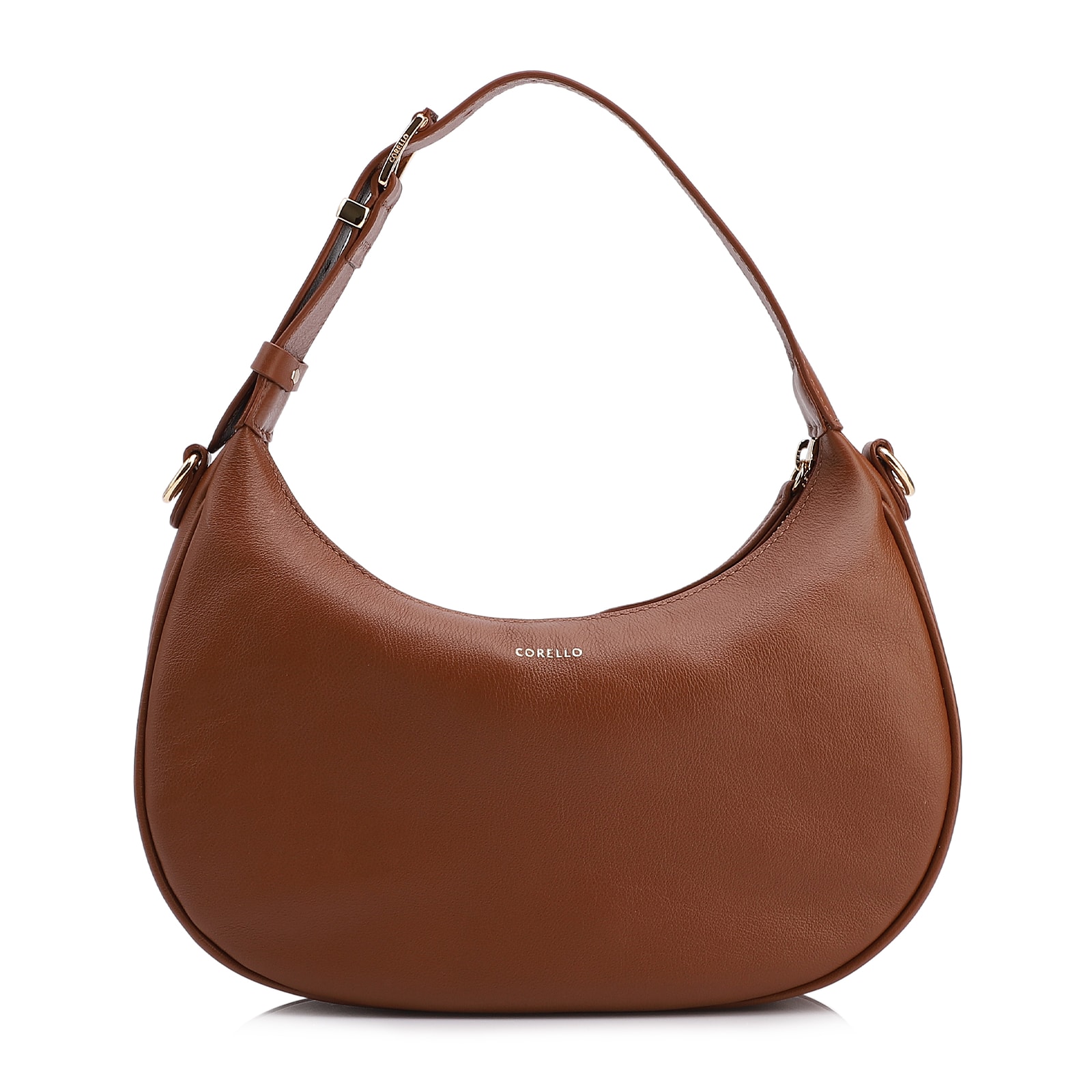 Bolsa De Mão Pequena Couro Plume Marrom Alça Fivela