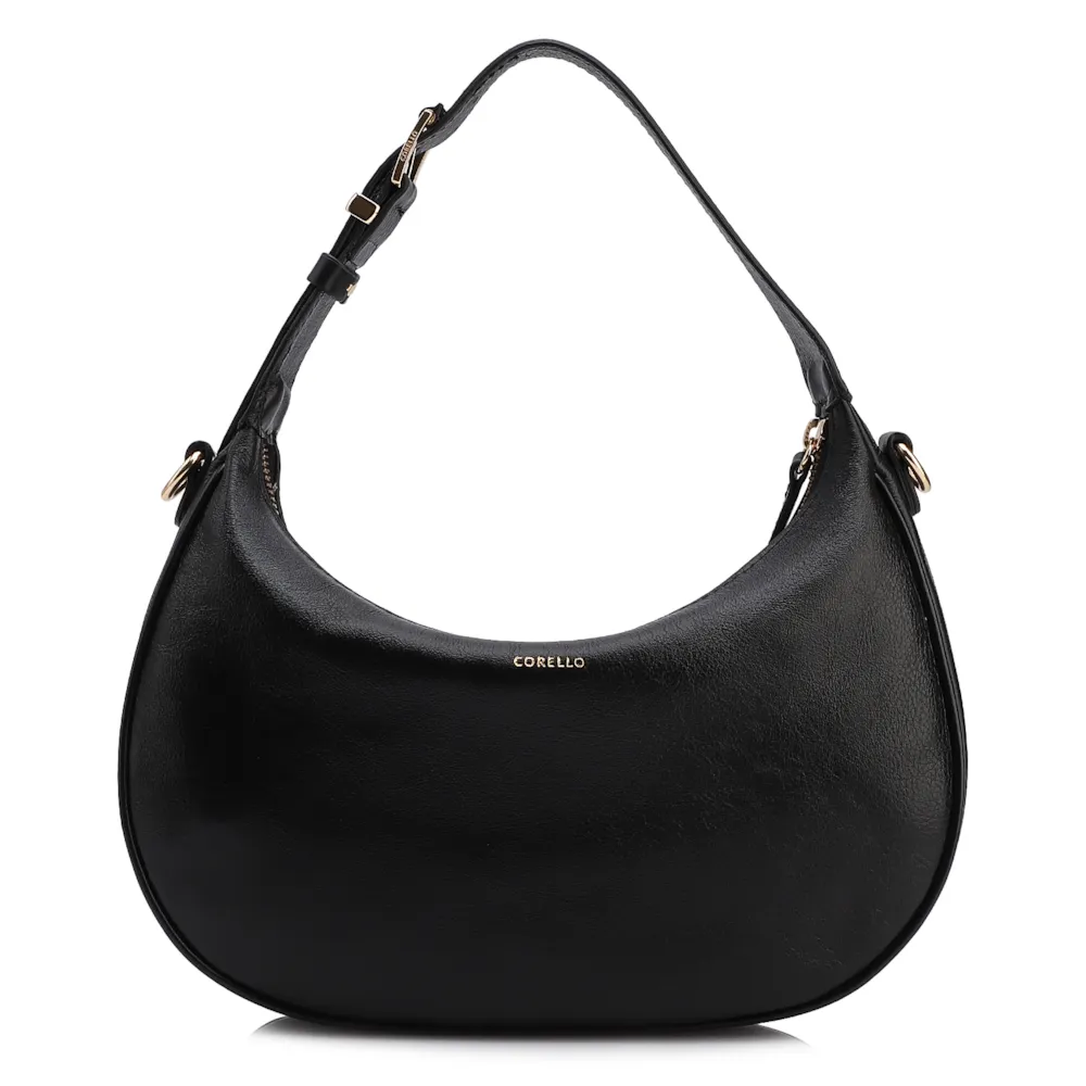 Bolsa De Mão Pequena Couro Plume Preta Alça Fivela