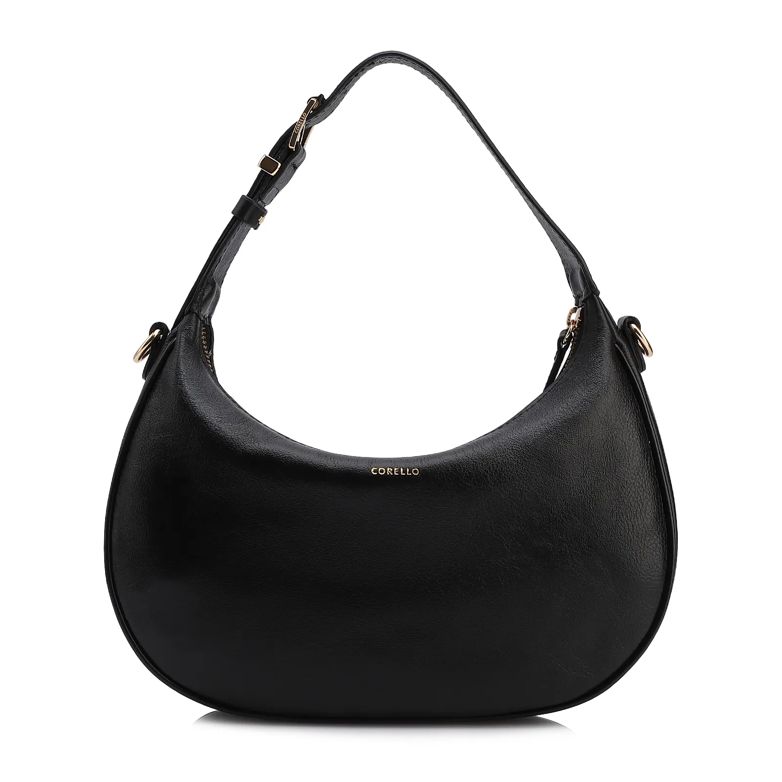 Bolsa De Mão Pequena Couro Plume Preta Alça Fivela
