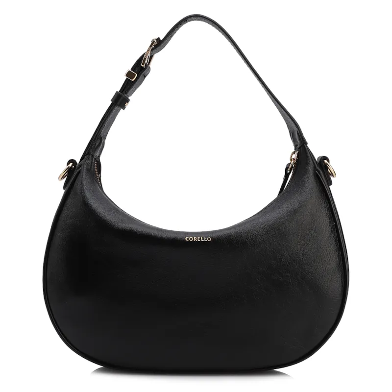 Bolsa De Mão Pequena Couro Plume Preta Alça Fivela