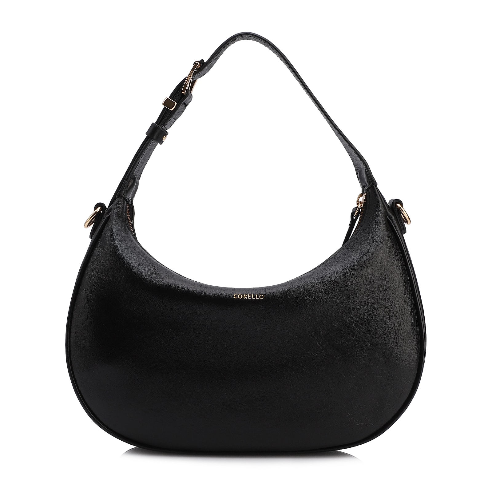 Bolsa De Mão Pequena Couro Plume Preta Alça Fivela