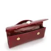 Bolsa De Mão Pequena Couro Vermelha Aplique Dourado - imagem 5