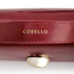 Bolsa De Mão Pequena Couro Vermelha Aplique Dourado - imagem 6