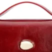 Bolsa De Mão Pequena Couro Vermelha Aplique Dourado - imagem 7