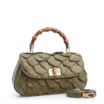Bolsa De Mão Pequena Pirarucu Verde Alça Bambu - imagem 2