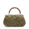 Bolsa De Mão Pequena Pirarucu Verde Alça Bambu - imagem 3