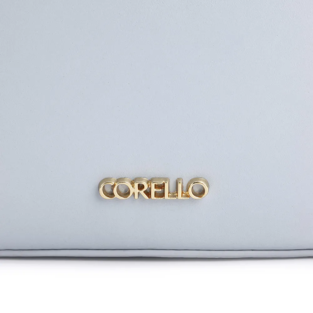 Bolsa De Mão Poá Couro Azul/Branco - imagem 6