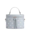 Bolsa De Mão Poá Couro Azul/Branco - imagem 1