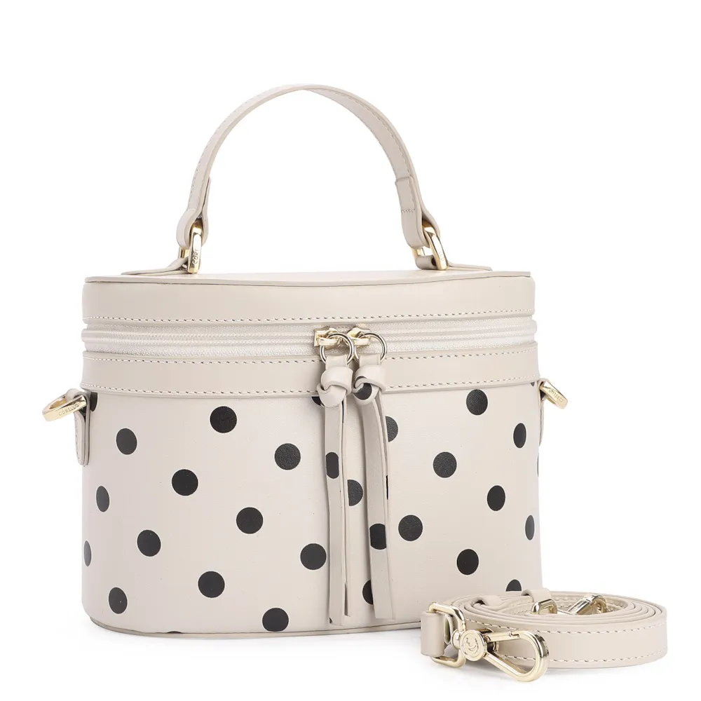 Bolsa De Mão Poá Couro Off White/Preto - imagem 3