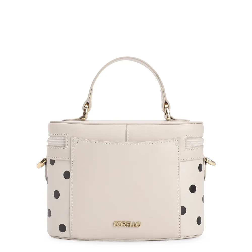 Bolsa De Mão Poá Couro Off White/Preto - imagem 4