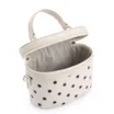 Bolsa De Mão Poá Couro Off White/Preto - imagem 5