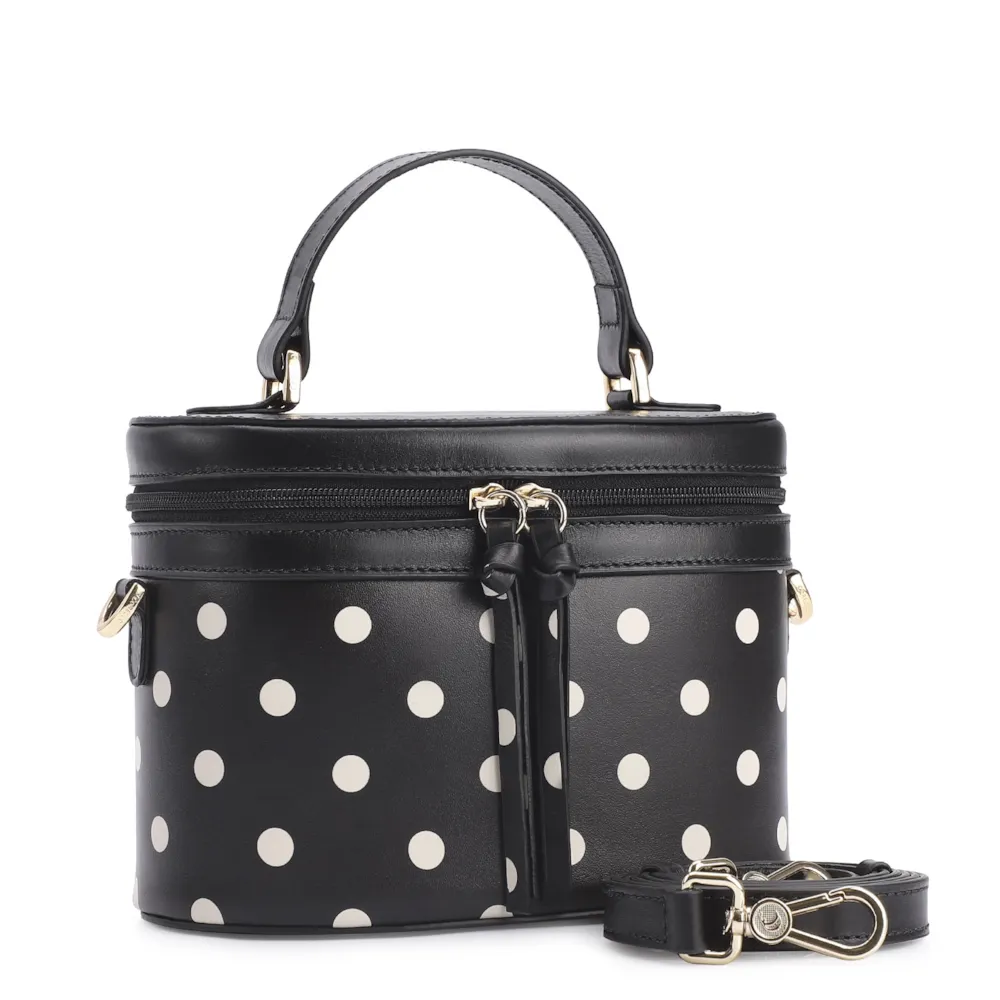 Bolsa De Mão Poá Couro Preto/Branco - imagem 3