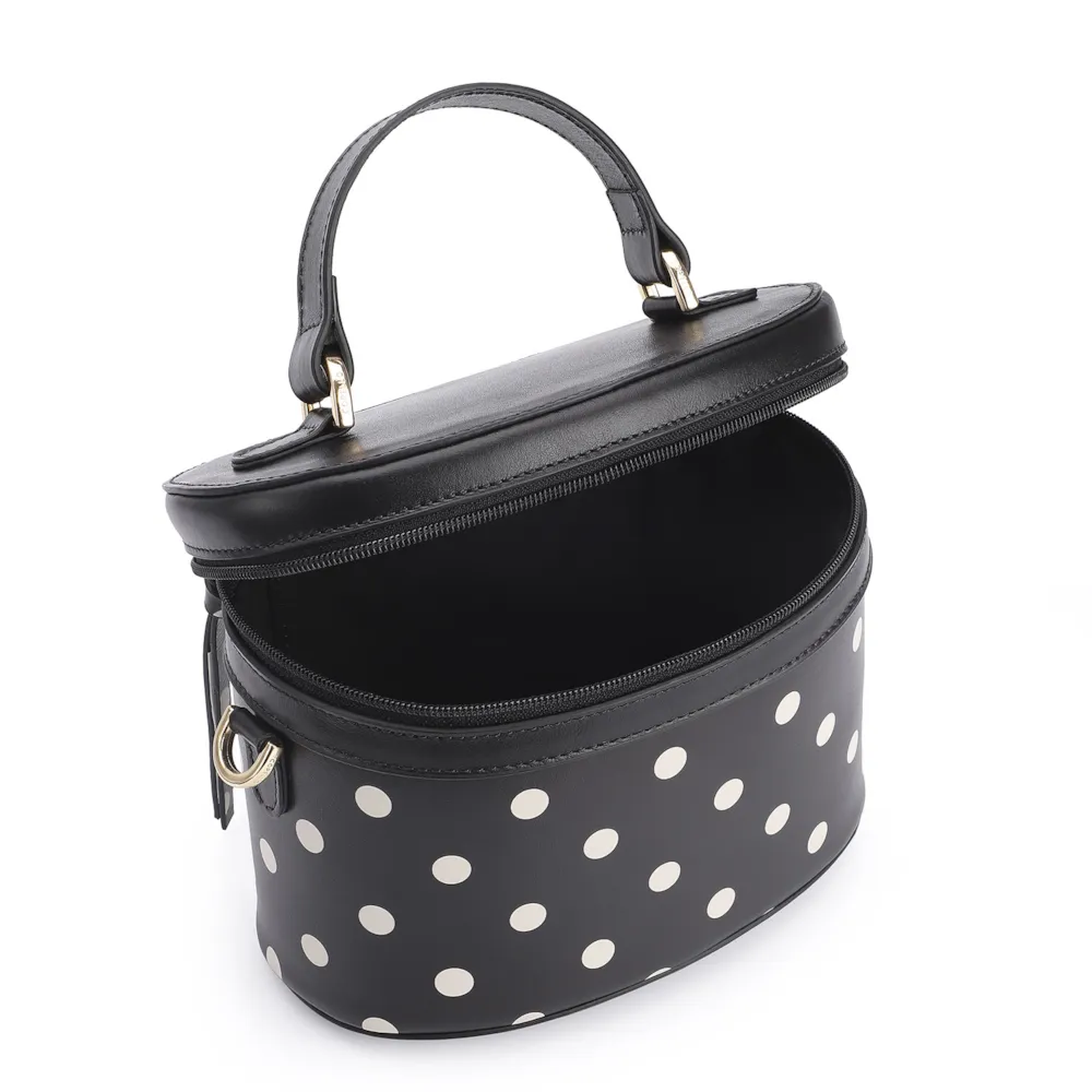 Bolsa De Mão Poá Couro Preto/Branco - imagem 5