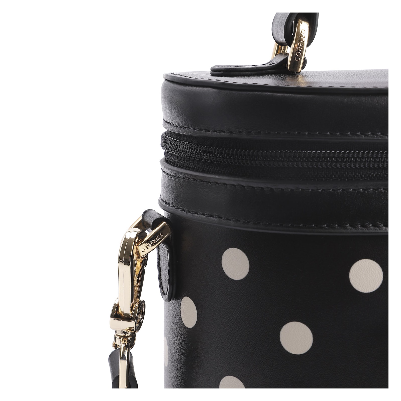 Bolsa De Mão Poá Couro Preto/Branco