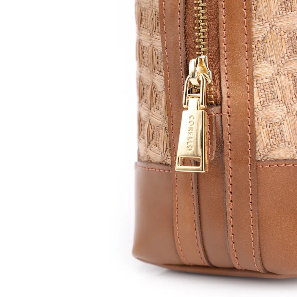 Bolsa De Mão Ráfia Mosaico Marrom - imagem 6