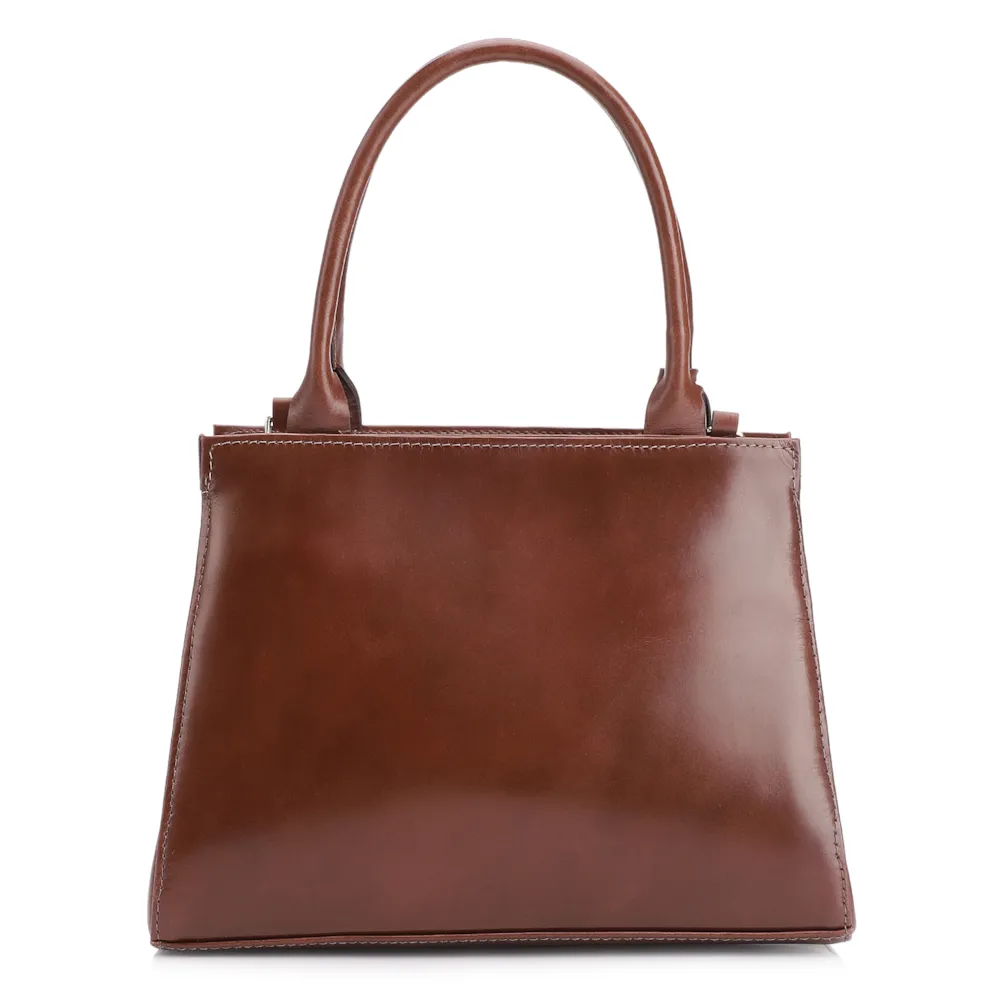 Bolsa De Mão Tramado Couro Marrom - imagem 3