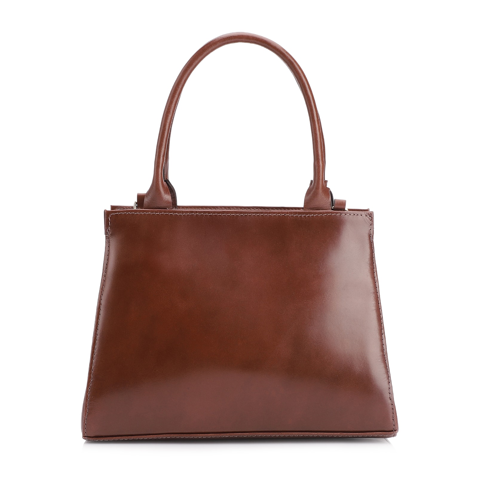 Bolsa De Mão Tramado Couro Marrom