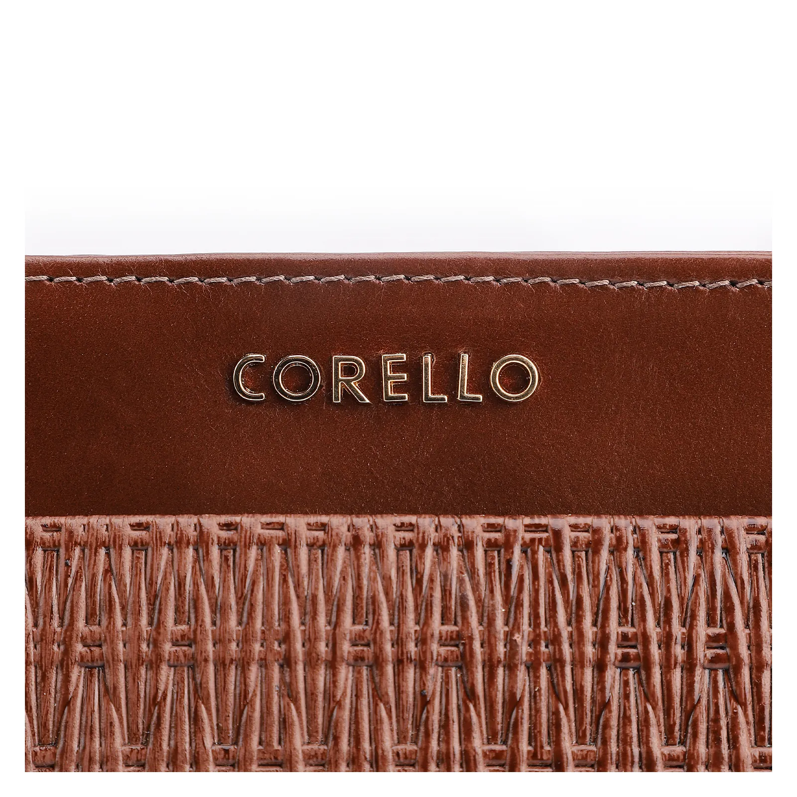 Bolsa De Mão Tramado Couro Marrom