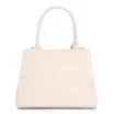 Bolsa De Mão Tramado Couro Off White - imagem 3