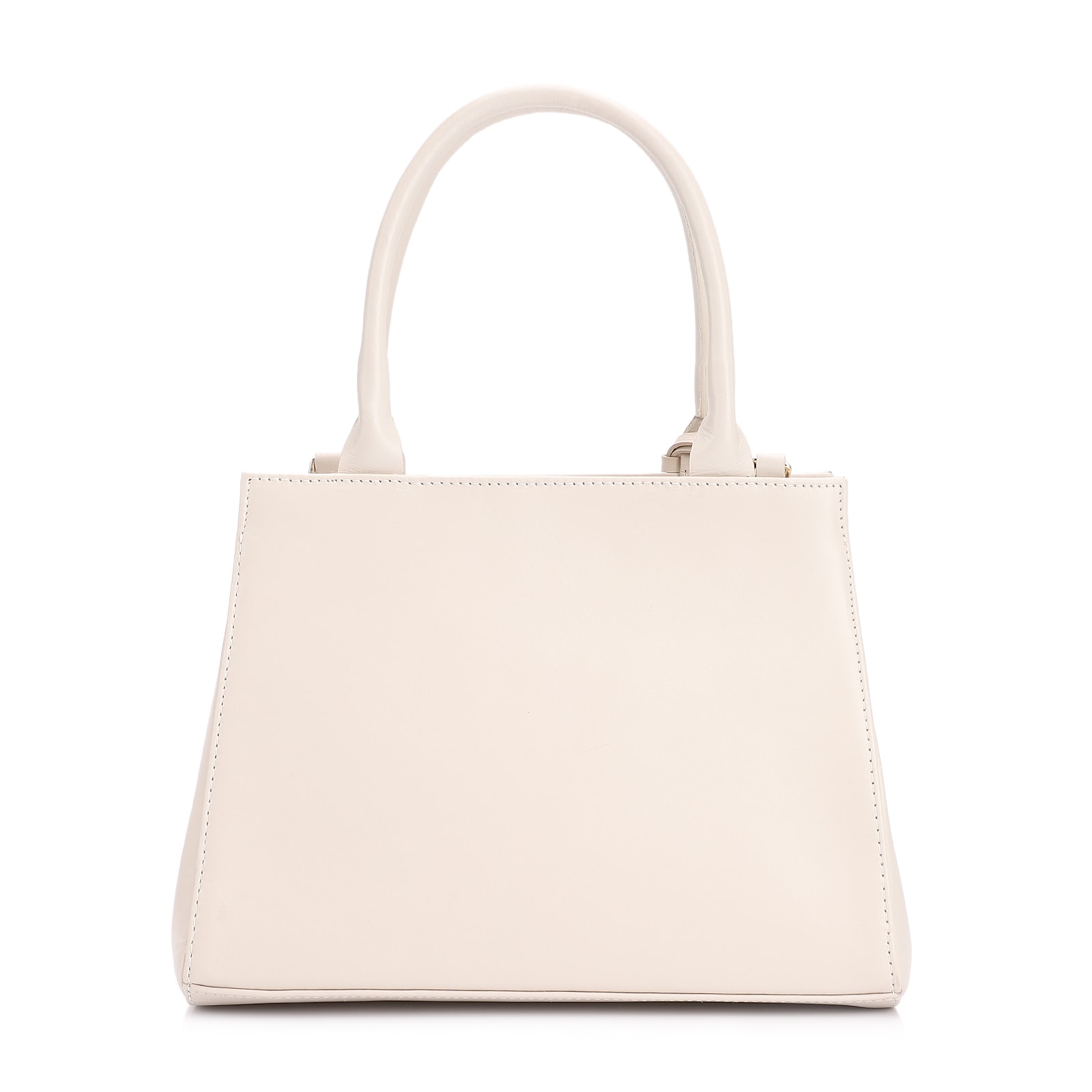 Bolsa De Mão Tramado Couro Off White