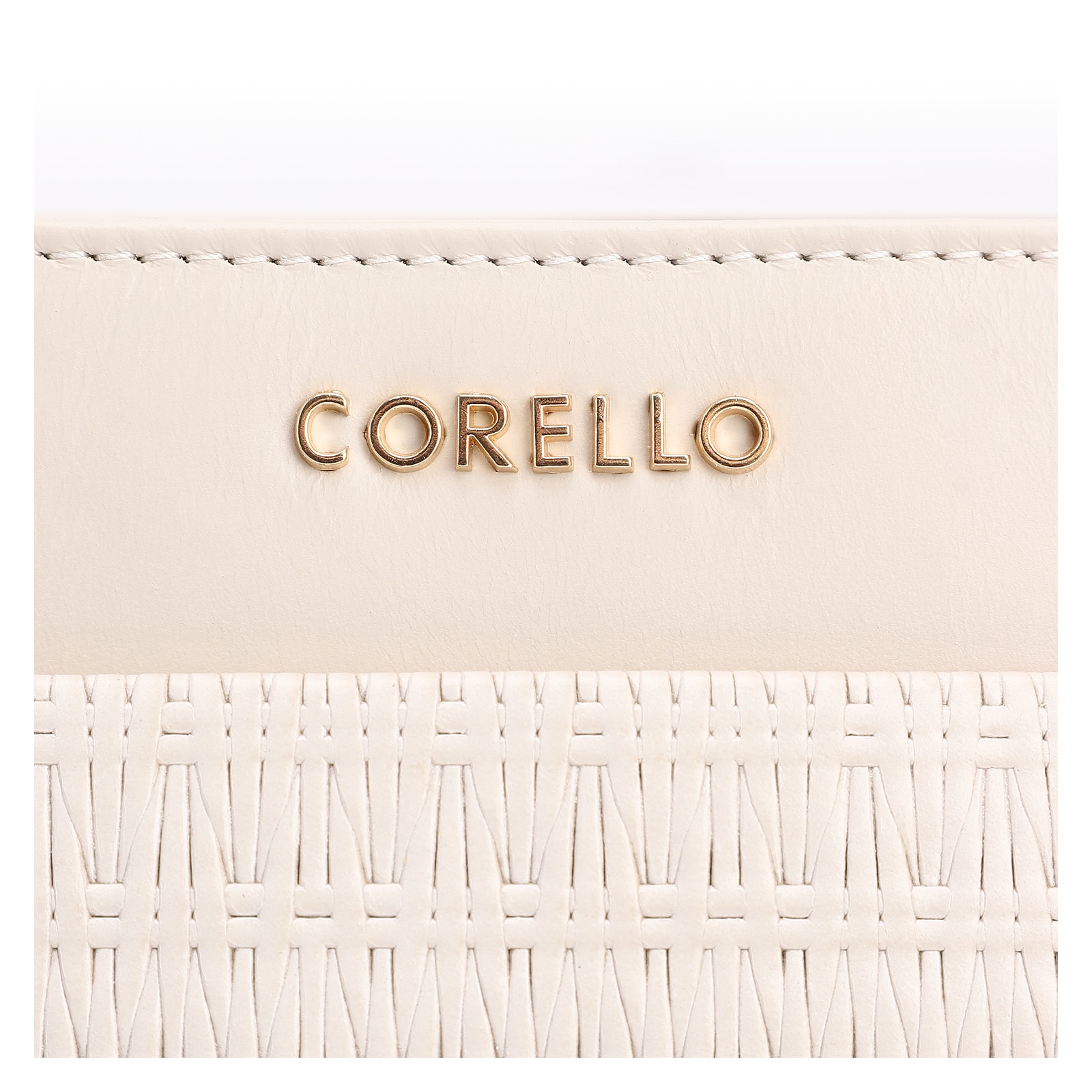 Bolsa De Mão Tramado Couro Off White
