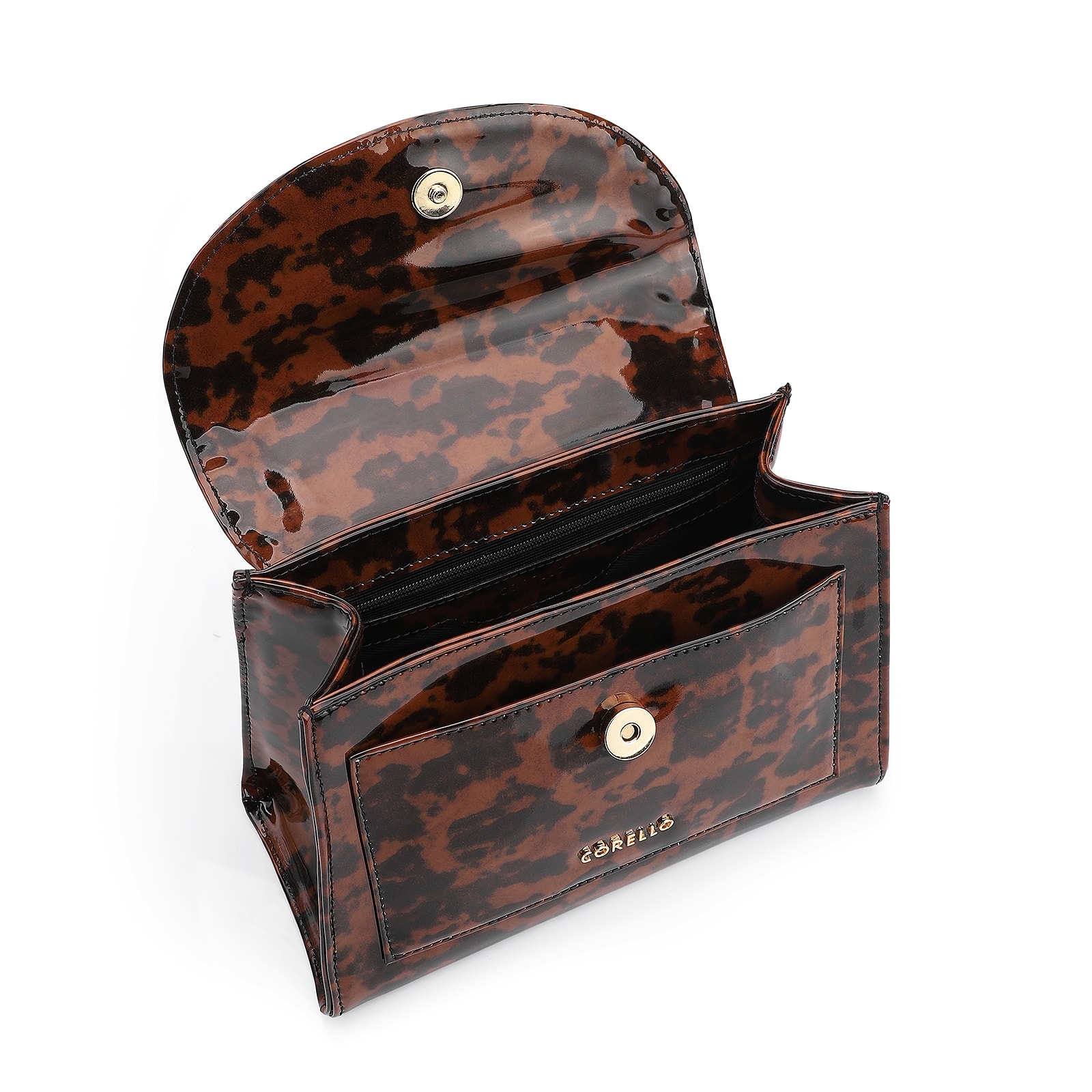 Bolsa De Mão Verniz Tartaruga