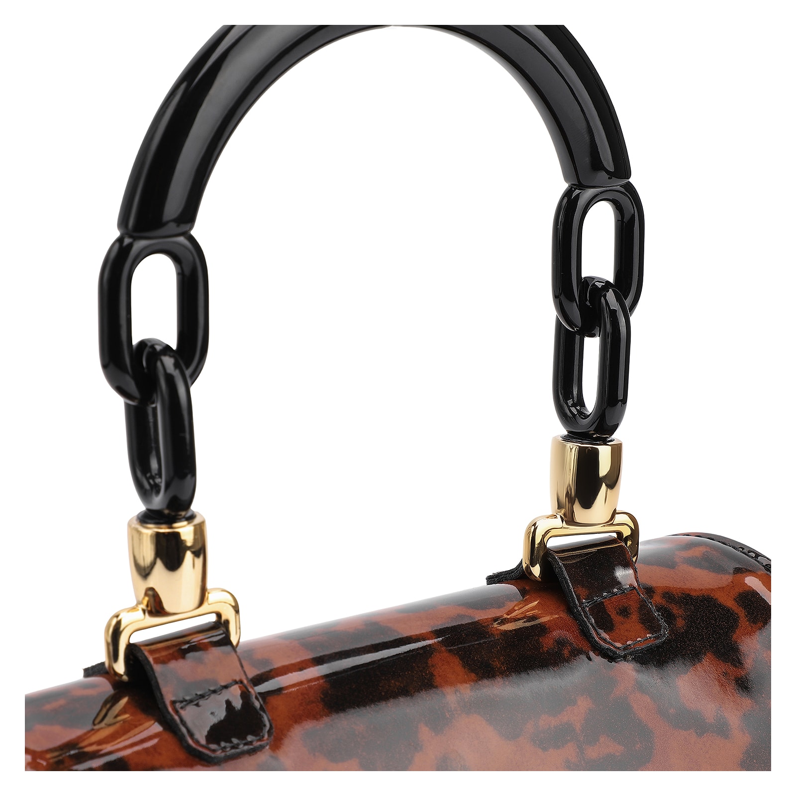 Bolsa De Mão Verniz Tartaruga