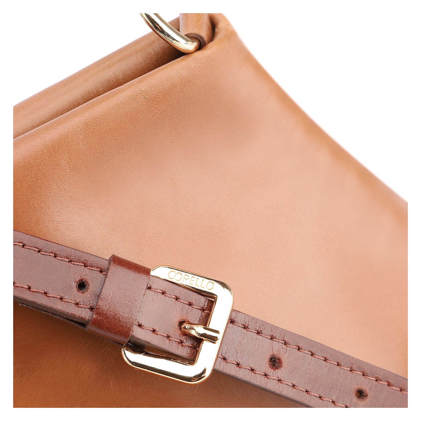 Bolsa De Ombro Alça Trançada Bicolor Couro Marrom