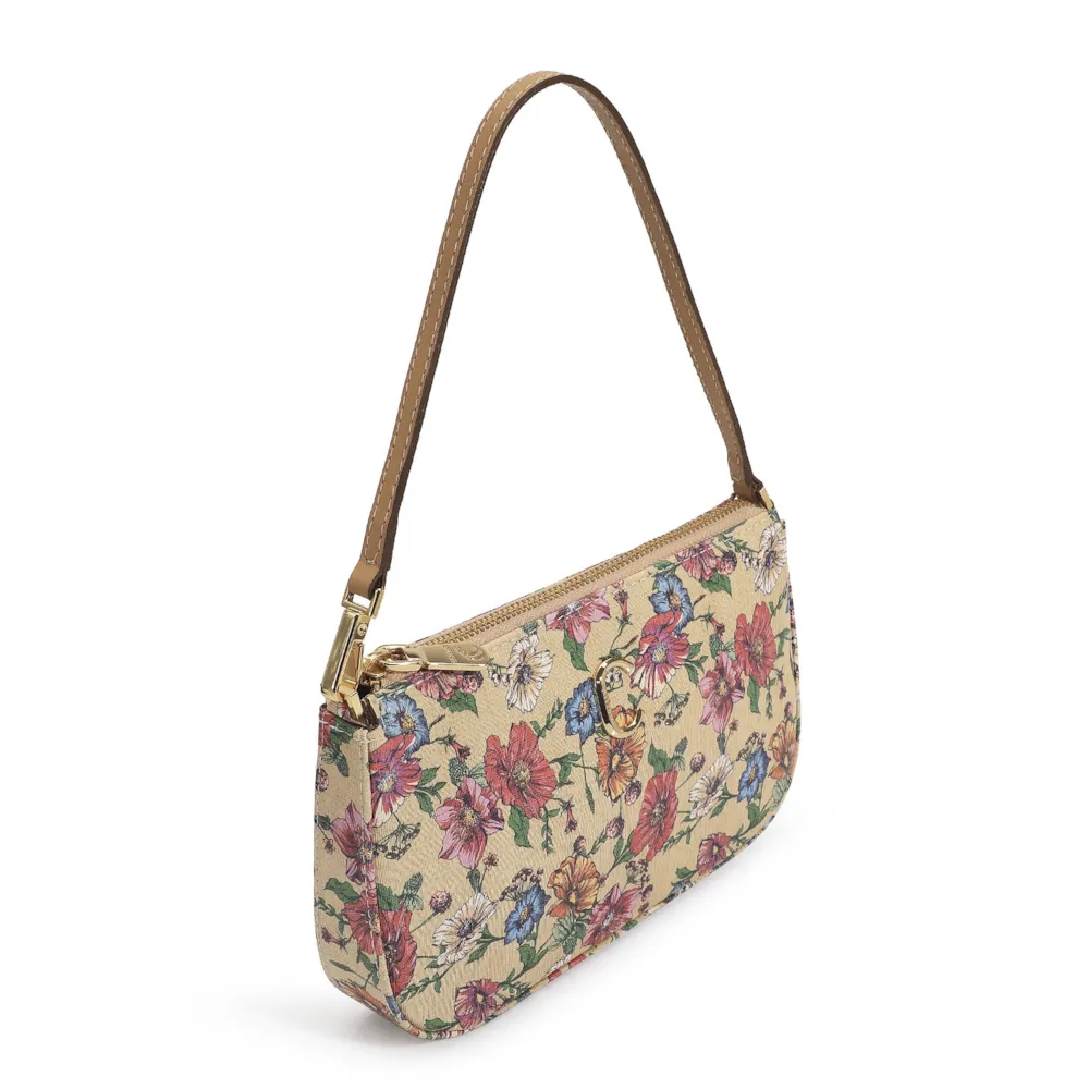 Bolsa De Ombro Alt Floral/Couro Bege - imagem 5