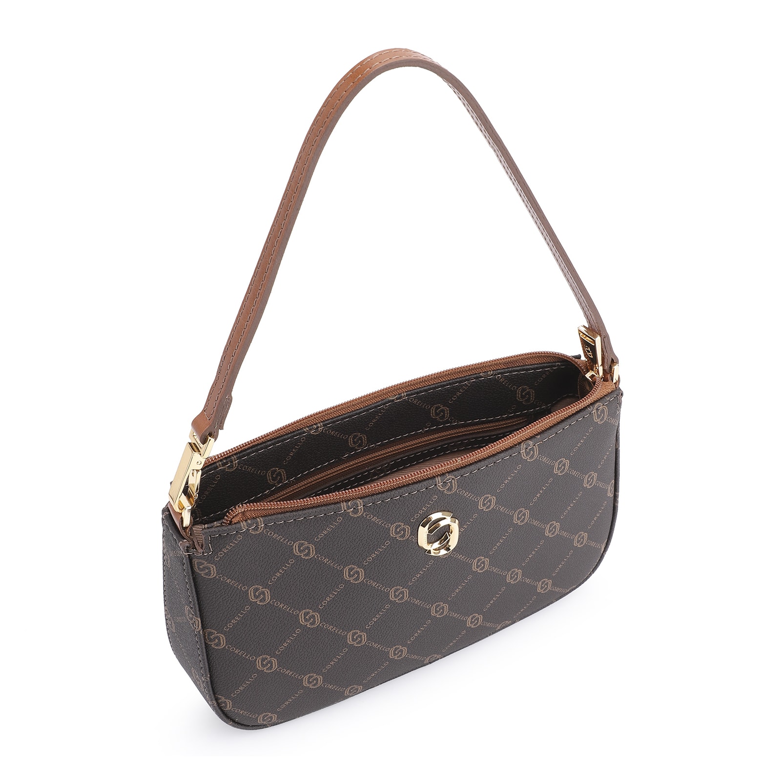Bolsa De Ombro Alt Monograma Marrom