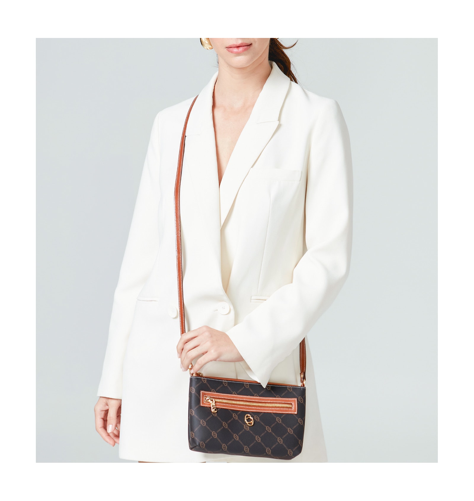 Bolsa De Ombro Alt Monograma Marrom