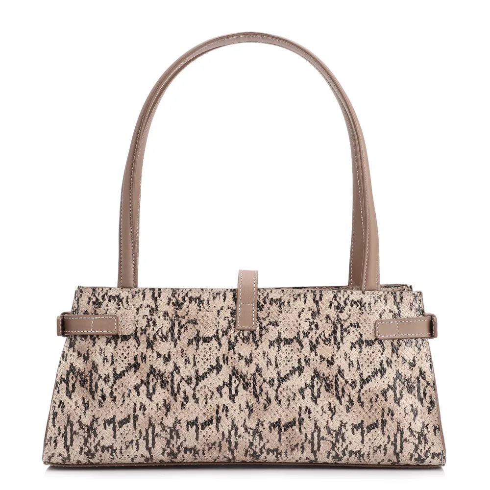  Bolsa De Ombro Alt Python Bege /Couro Bege - imagem 4