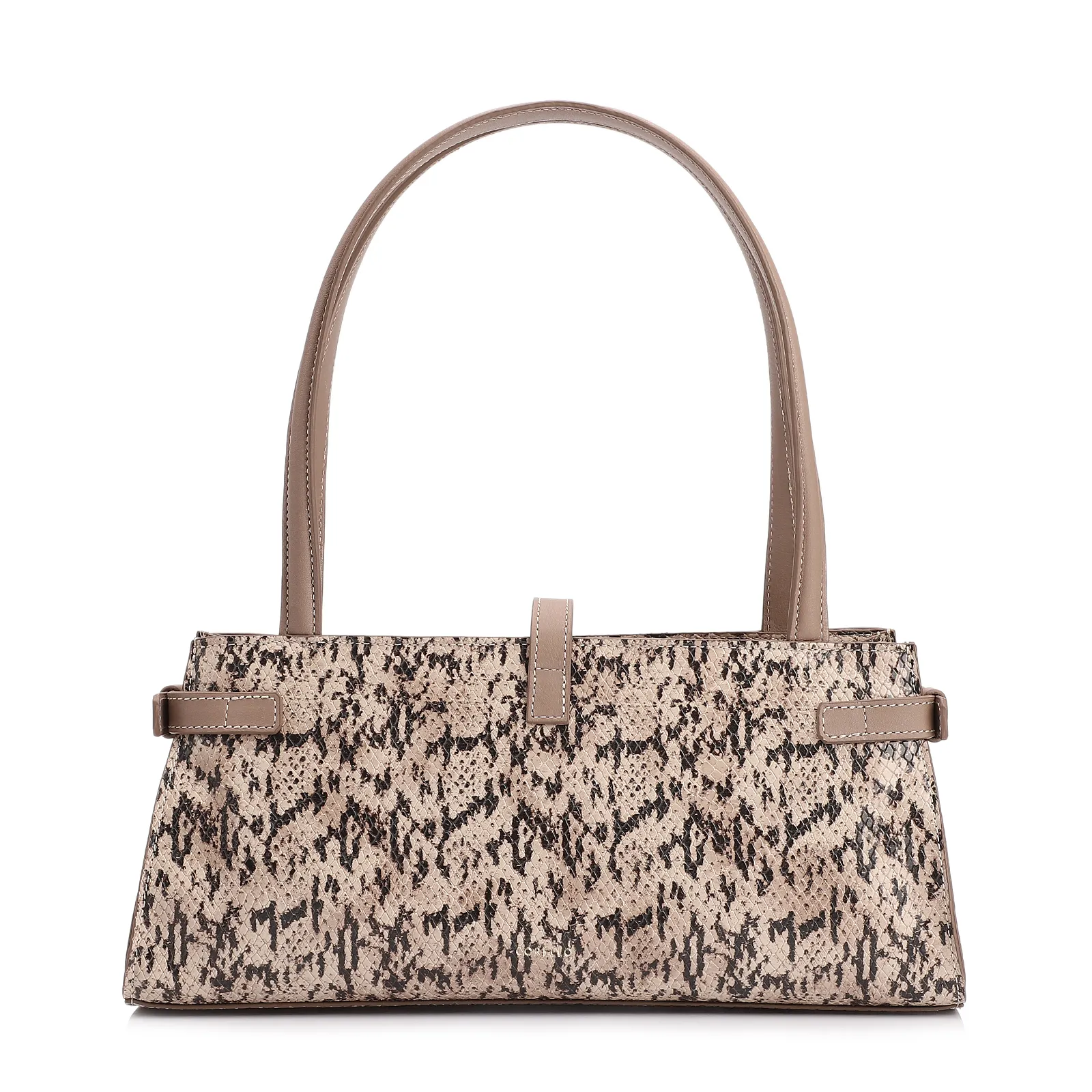  Bolsa De Ombro Alt Python Bege /Couro Bege