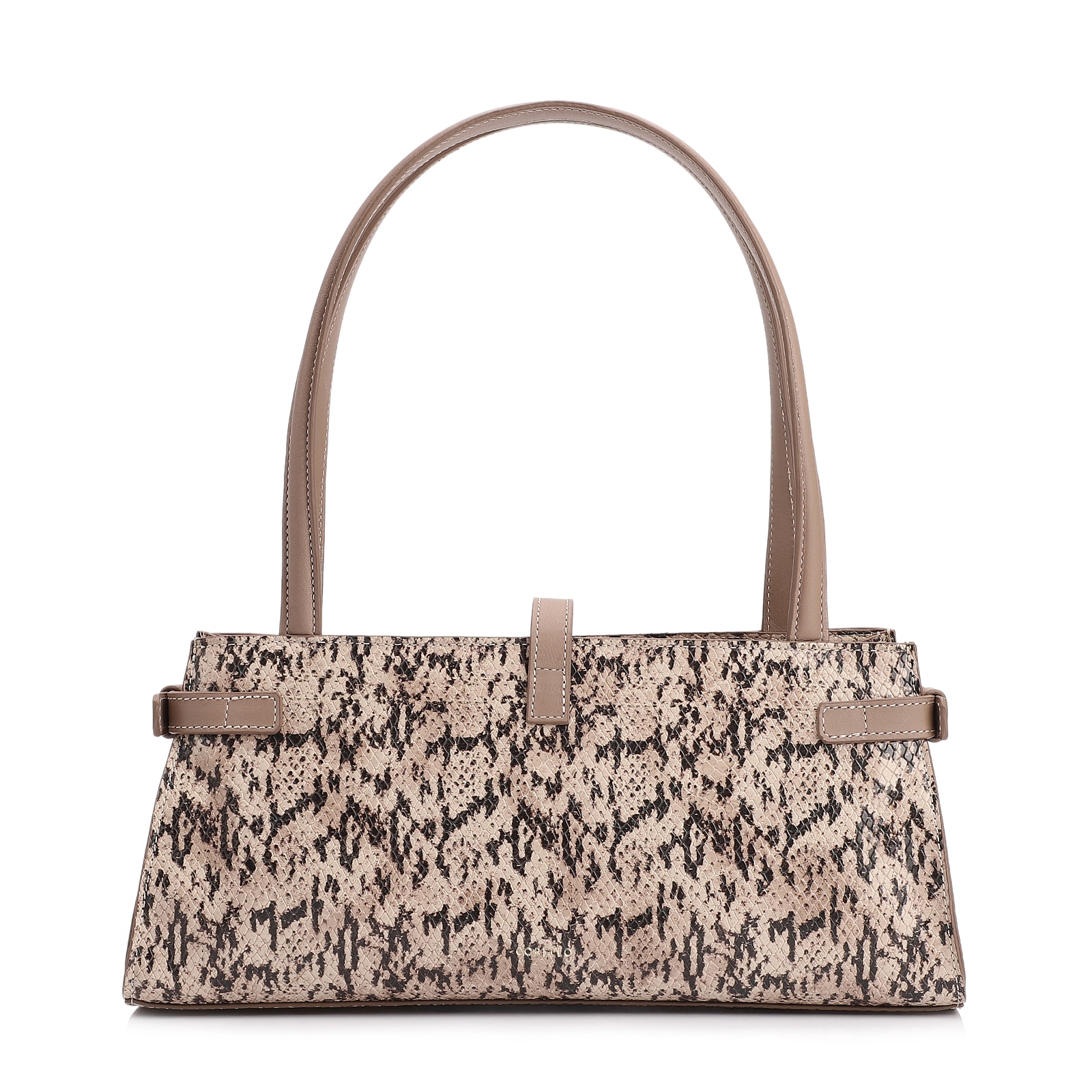  Bolsa De Ombro Alt Python Bege /Couro Bege