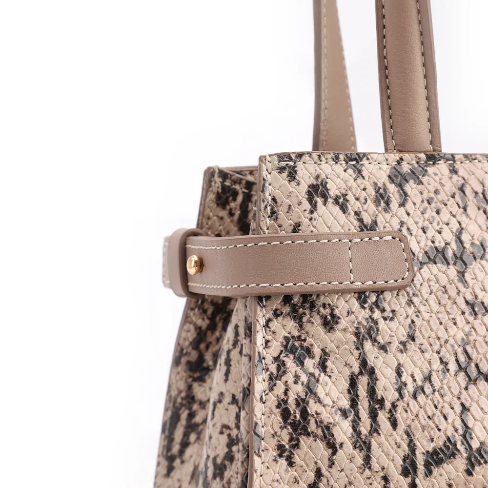  Bolsa De Ombro Alt Python Bege /Couro Bege - imagem 6