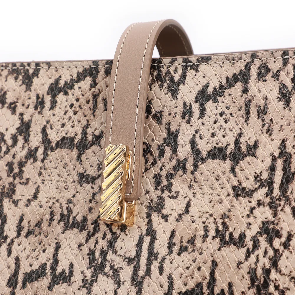  Bolsa De Ombro Alt Python Bege /Couro Bege - imagem 8